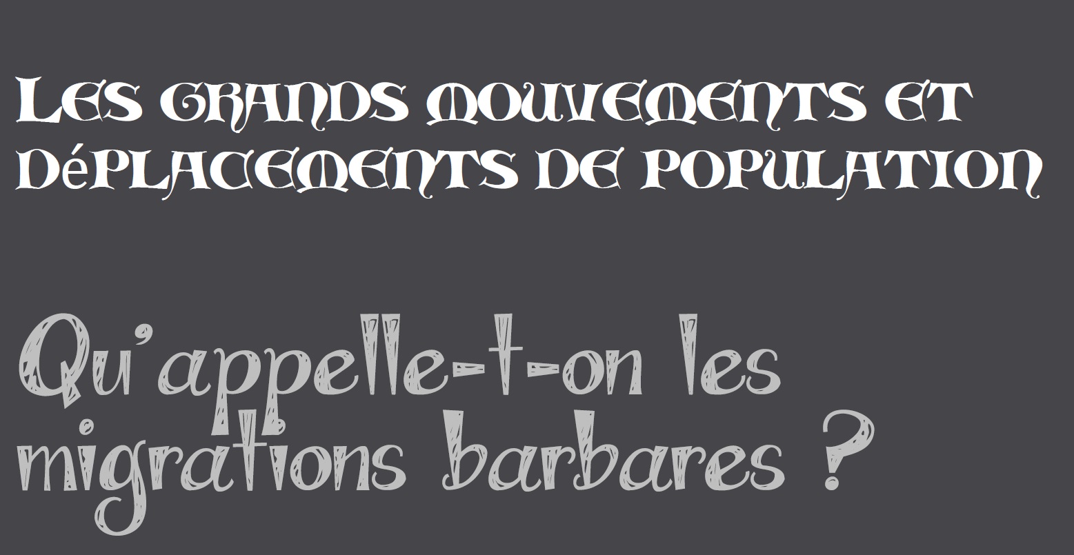 Les grands mouvements et déplacements de population – Ecole Primaire